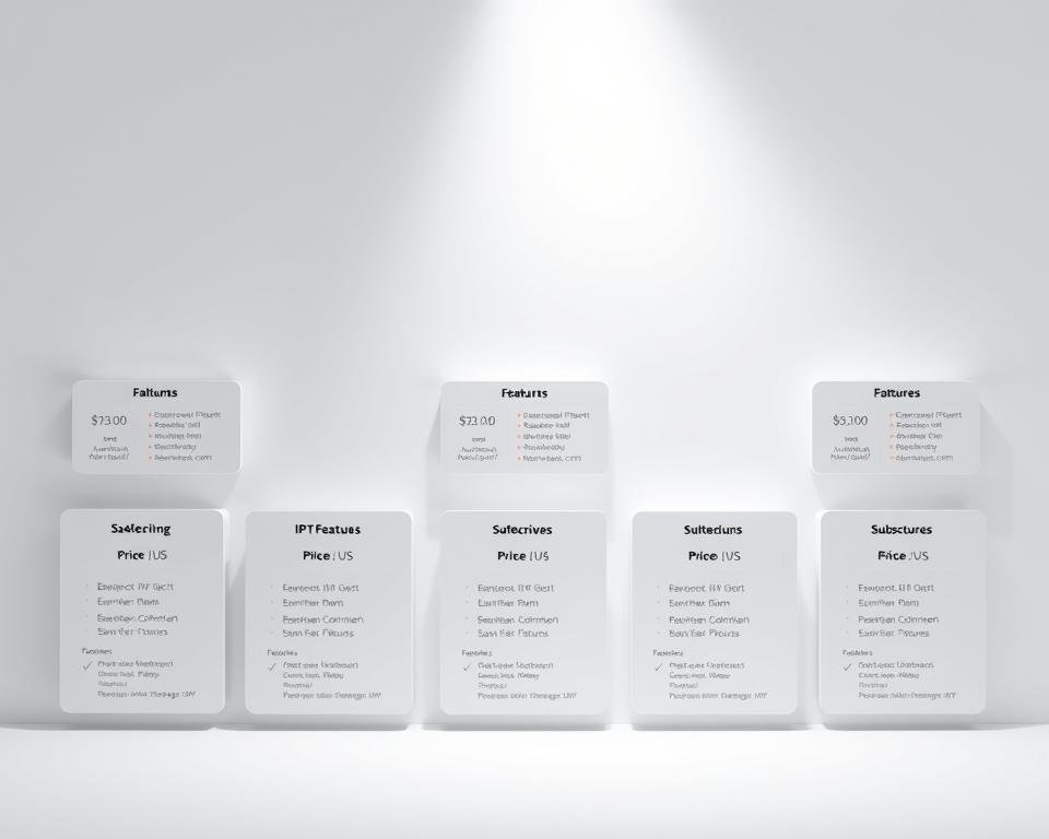 A modern, minimalist design showcasing an array of IPTV subscription plans. In the foreground, several rectangular panels display plan details like pricing, channel lineups, and features, all in a clean, organized layout. The middle ground features subtle gradients or textures that suggest a digital, technological aesthetic. The background is a soft, muted color palette, allowing the plan information to take center stage. Bright, directional lighting from the top-left illuminates the panels, creating depth and highlighting the key plan details. The overall mood is one of professionalism, accessibility, and attention to user experience. A modern, minimalist design showcasing an array of IPTV subscription plans. In the foreground, several rectangular panels display plan details like pricing, channel lineups, and features, all in a clean, organized layout. The middle ground features subtle gradients or textures that suggest a digital, technological aesthetic. The background is a soft, muted color palette, allowing the plan information to take center stage. Bright, directional lighting from the top-left illuminates the panels, creating depth and highlighting the key plan details. The overall mood is one of professionalism, accessibility, and attention to user experience.