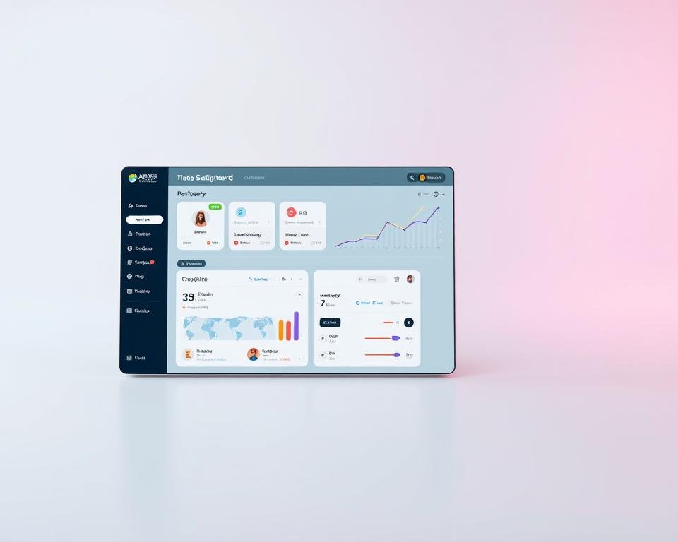 A sleek and modern user interface design, featuring a clean and minimalist layout. In the foreground, a responsive and intuitive dashboard showcases various tools and functionalities, with clear icons and easy-to-navigate menus. The middle ground depicts a smooth, interactive user journey, where users can seamlessly access and manipulate content through intuitive gestures and touch interactions. The background showcases a subtle, elegant color scheme and soft, ambient lighting, creating a visually pleasing and calming atmosphere. The entire composition conveys a sense of efficiency, simplicity, and user-centric design, perfect for illustrating the "User Experience and Interface" section of the article.