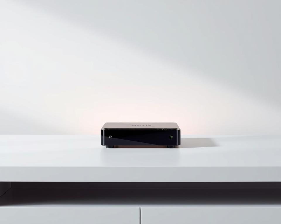 A vibrant, modern-looking IPTV device sitting prominently on a minimalist white table. The device has a sleek, angular design with a glossy black finish, accentuated by clean lines and subtle LED indicators. Soft, directional lighting illuminates the device, creating a sense of depth and highlighting its key features. The background is a simple, neutral gradient that allows the device to take center stage, emphasizing its compatibility and versatility for UK IPTV services. The overall composition conveys a sense of technology, reliability, and seamless connectivity. A vibrant, modern-looking IPTV device sitting prominently on a minimalist white table. The device has a sleek, angular design with a glossy black finish, accentuated by clean lines and subtle LED indicators. Soft, directional lighting illuminates the device, creating a sense of depth and highlighting its key features. The background is a simple, neutral gradient that allows the device to take center stage, emphasizing its compatibility and versatility for UK IPTV services. The overall composition conveys a sense of technology, reliability, and seamless connectivity.