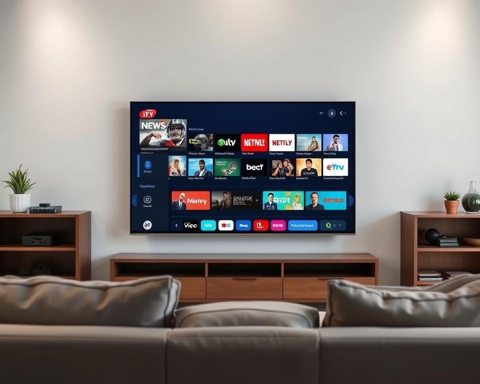 High-definition IPTV channels displayed on a modern, sleek flat-screen television set against a minimalist living room backdrop. The channels showcase a diverse range of content including news, sports, movies, and entertainment, reflecting the comprehensive library available to UK subscribers. Soft, diffused lighting creates a warm, inviting atmosphere, while the television's crisp, vibrant display highlights the exceptional visual quality of the IPTV service. The scene conveys a sense of seamless, immersive viewing experience, perfectly aligning with the section's title "Comprehensive Channel Selection and Content Library". High-definition IPTV channels displayed on a modern, sleek flat-screen television set against a minimalist living room backdrop. The channels showcase a diverse range of content including news, sports, movies, and entertainment, reflecting the comprehensive library available to UK subscribers. Soft, diffused lighting creates a warm, inviting atmosphere, while the television's crisp, vibrant display highlights the exceptional visual quality of the IPTV service. The scene conveys a sense of seamless, immersive viewing experience, perfectly aligning with the section's title "Comprehensive Channel Selection and Content Library".